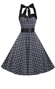 SZ60092-2 Женские 1950-х годов Холтер цветочный винтажный ретро коктейль качели платье